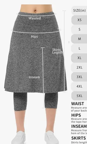 Xioker Athletic Knee Length Skirts with Leggings,Pickleball Skorts Leggings&Skirted Capris for Yoga Women Zipper Pockets