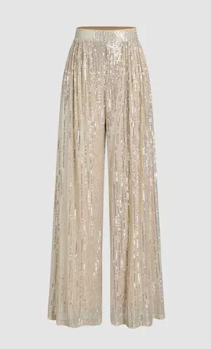 Cider SEQUINS MID WAIST STRAIGHT LEG TROUSERS