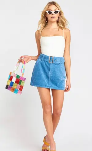 Show Me Your Mumu Blue Corduroy Mini Skirt