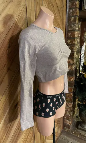 Ryderwear Women’s Grey Marl Staples Seamless Long Sleeve Active Cropped Top