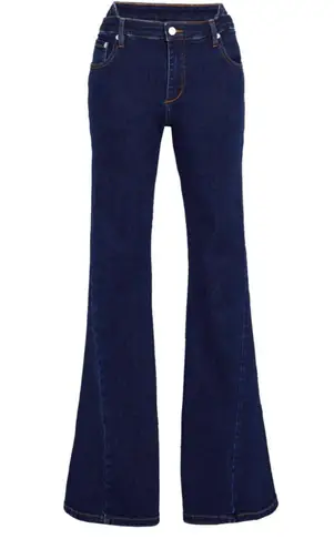 NWT Ser.o.ya Trisha Mid Rise Flare Pant Jeans Sz 27 $278 Blue