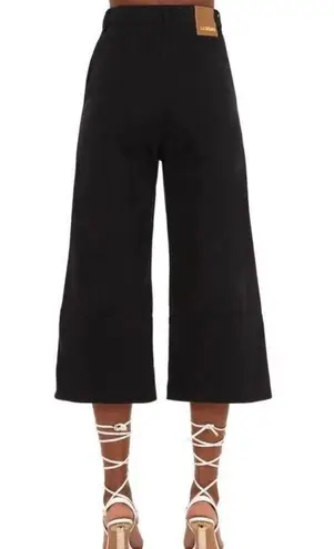 Jacquemus  La Riviera Wide Leg Cropped Jeans in Black Size 27