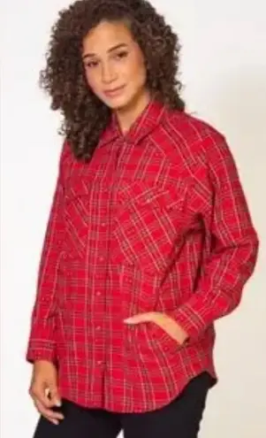 Xirena Women's Sierra Red Stone Plaid Flannel Sz XS Casual Snap Button Preppy