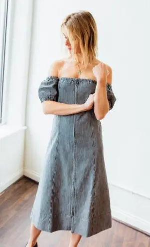 Apiece Apart - Blue Isla Mujeres Off The Shoulder Denim Dress NEW