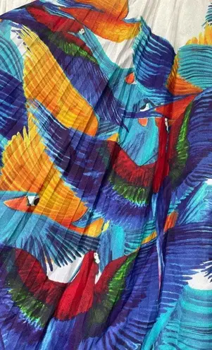 Elle sasson asymmetrical pleated Macaw parrot birds skirt Size 6