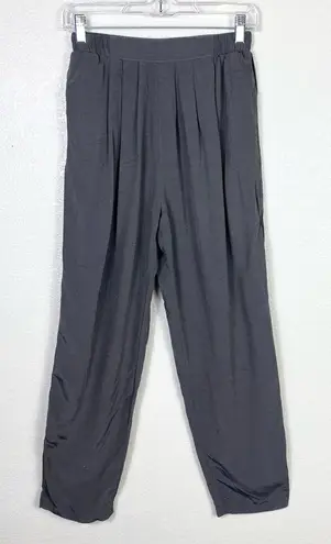 Vintage Grey Silky High Waisted Trouser Pants Gray