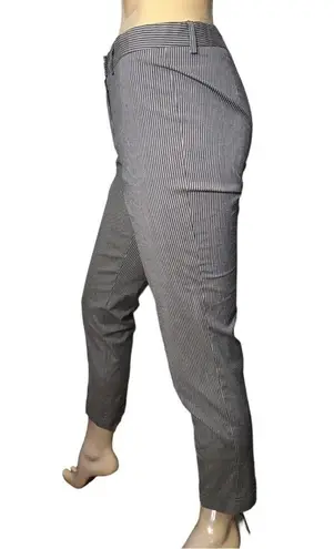 Les Copains Women’s Size 40 4 Gray Black Pinstriped Cigarette Trousers Pants