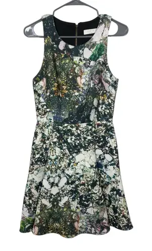 Hunter Bell Flare Geode Crystal Print Dress Size 6