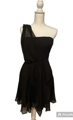 BCBGeneration  black one shoulder cocktail dress size 8