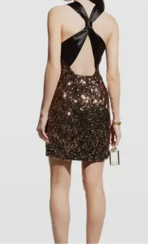Milly NWT Vivi Tinsel Sequin Mini Dress Gold Sz 4 $395
