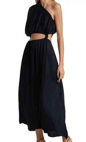 Farm Rio  One-Shoulder Asymmetric Cutout Maxi Dress Large