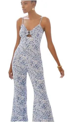 Hutch Anthropologie Ditsy Print Blue Motif Jumpsuit S
