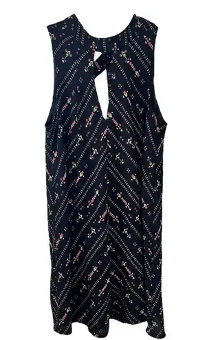 Femininity Unraveled Geometric Black Sleeveless Dress Size S Boho Chic Mod Indie