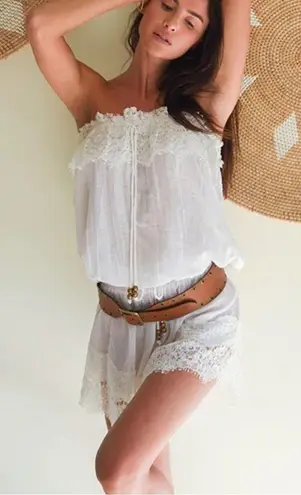 Muche Muchette Bounty White Lace Trim Romper Size undefined