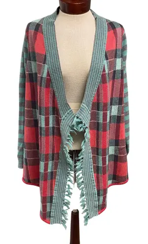 Matilda Jane Steadfast Sweater Duster Cardigan Womens Size Medium Plaid