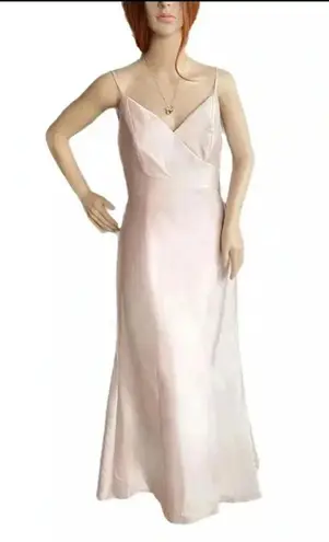 Alfred Sung D758 Satin Trumpet Gown Sweetheart Neck Sz 8 Dress Cameo Pink