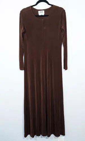 Flax Vintage by Jeanne Engelhart Brown Stretch Maxi Dress Size Medium
