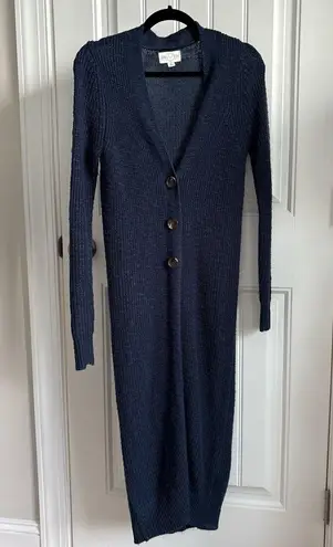 Jun & Ivy Elegant Navy Long Cardigan - Image 3