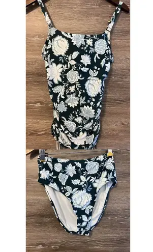Jantzen Swimsuit Sz 8 Printed Cami Tankini with Comfort Core Brief Modest