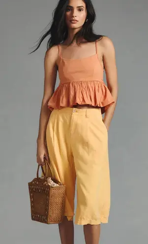 Maeve Ruffled Bubble-Hem Cropped Tank | Size XL