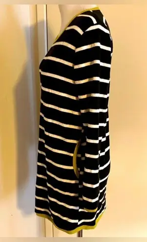 Hidden Path of Light Striped Trendy Mini Dress Long Sleeves/Made in Korea Black