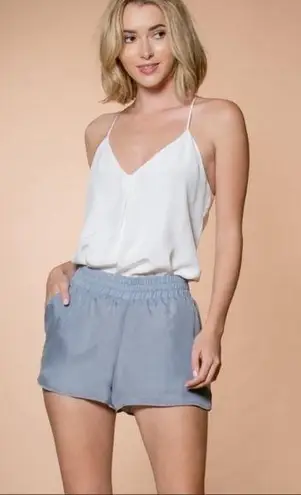 Lavender Brown Shorts Denim Blue