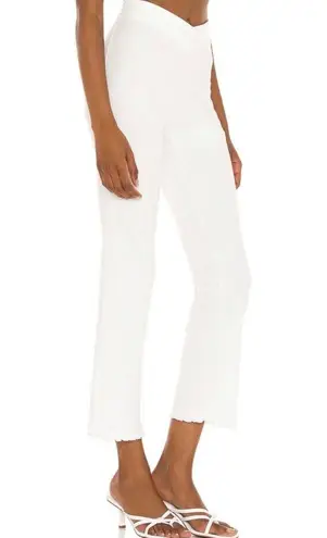 Camila Coelho Womens size XXS Ivory White Sophia Ribbed Flare Cropped Pants NEW