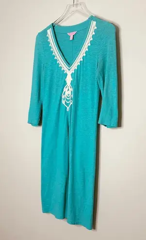 Lilly Pulitzer  Tidewater Tunic Teal Green Knit Shift Dress Size S