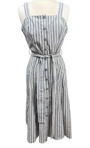 Violet Weekend Striped Midi Dress Size L Blue White Size L