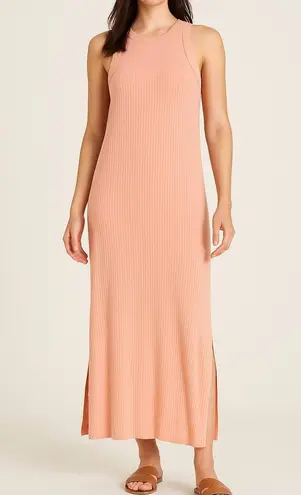 Ophelia Roe Peach Ribbed Tank Maxi Dress Women's Size Large