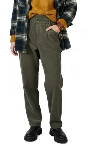 New In Corduroy Pants Womens M Olive Green Straight Leg High Rise Retro Indie Size M