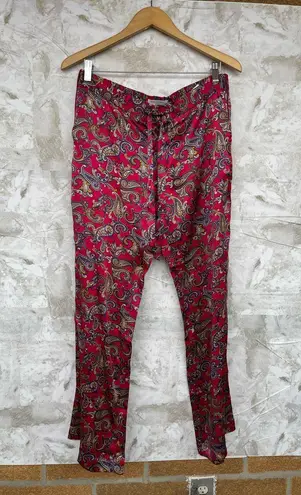 Equipment flowing paisley silk pants size small