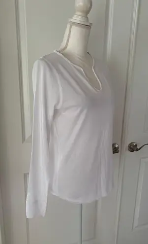 Zadig & Voltaire Women’s Tunisien Skull Strass Beaded Henley White Cotton Top