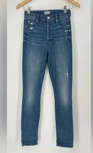 Mother The Stunner Ankle Fray in Graffiti Girl Jeans Size 23 Blue