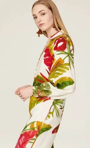 Farm Rio Spring Forest Jumpsuit Leaves Jungle Rainforest Tropical Floral Size L