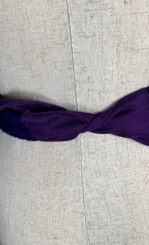 Vintage Womens Statement Belt Pig Purple Tie Waist Wide Fabric Retro 90s
