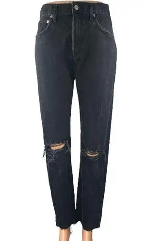 AGOLDE  Women's Straight Leg High Waist Distressed Frayed Denim Jeans Pants Sz 26
