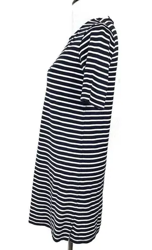 Theory  Women Striped Dress Navy Blue White Moltana‎ Short Sleeve Back Zip Size S