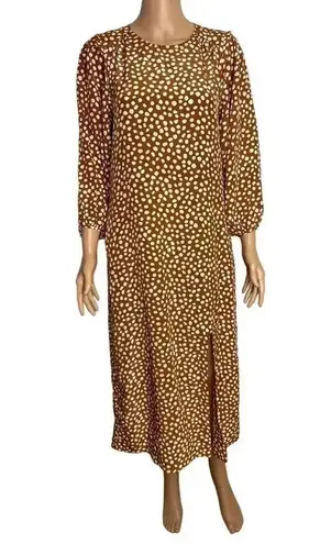 AYR Rust Polka Dot silk midi dress size XS