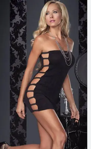 Leg Avenue Dress Slinky Tube Dress Side Cut Out Tube sexy Bodycon ONE SIZE