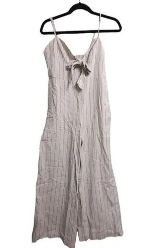 Majorelle Sophie Jumpsuit Striped Spaghetti Strap Bow Tie Front Wide Leg Size S