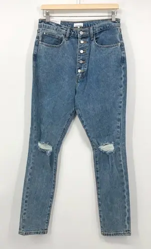 We Wore What The Danielle Stretch Jeans Spring St Holes Size 26 Button Fly NEW