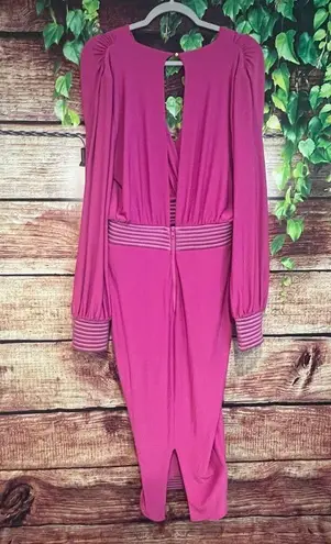 Zhivago Lover Man Dress in Berry Women L/XL/2XL Midi Maxi Hot Pink Deep V Neck