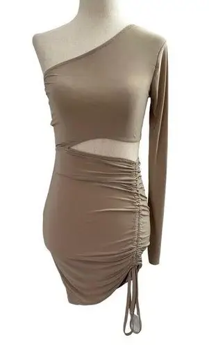 Miss Guided Women Size 2 Bodycon Cutout Dress Beige 12-560