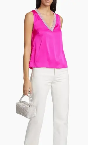 Generation Love NWT Candice Satin & Crystal Top Hot Pink XS