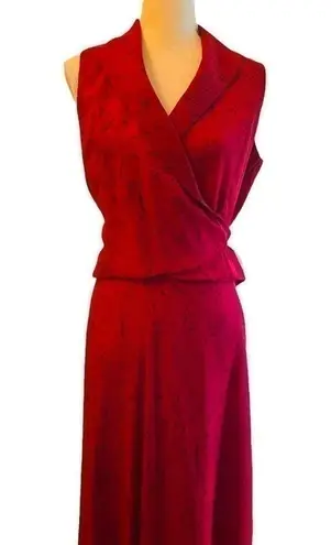 Oberon animal print red/black wrap top and maxi skirt. Fully lined. Size 6. Black