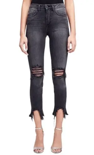 L'AGENCE High Line Skinny High Rise Jeans in Nighttime Destruct Size 28