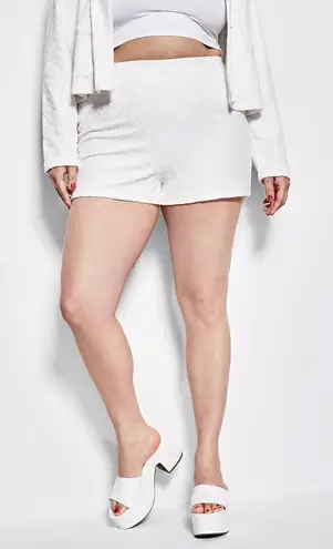 NWT! Royalty By Maluma Ivory Crown Embossed French Terry Shorts Medium