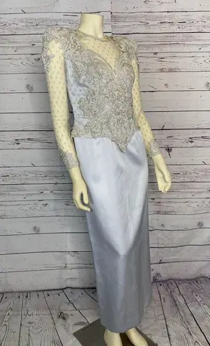Vintage 90’s custom mother of the bride formal dress size medium Gray