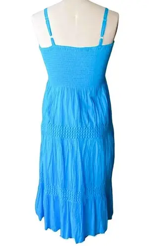 Shoreline Blue Boho Tube Top Bodice Bohemian Maxi Sundress ~ Women's Size L / XL